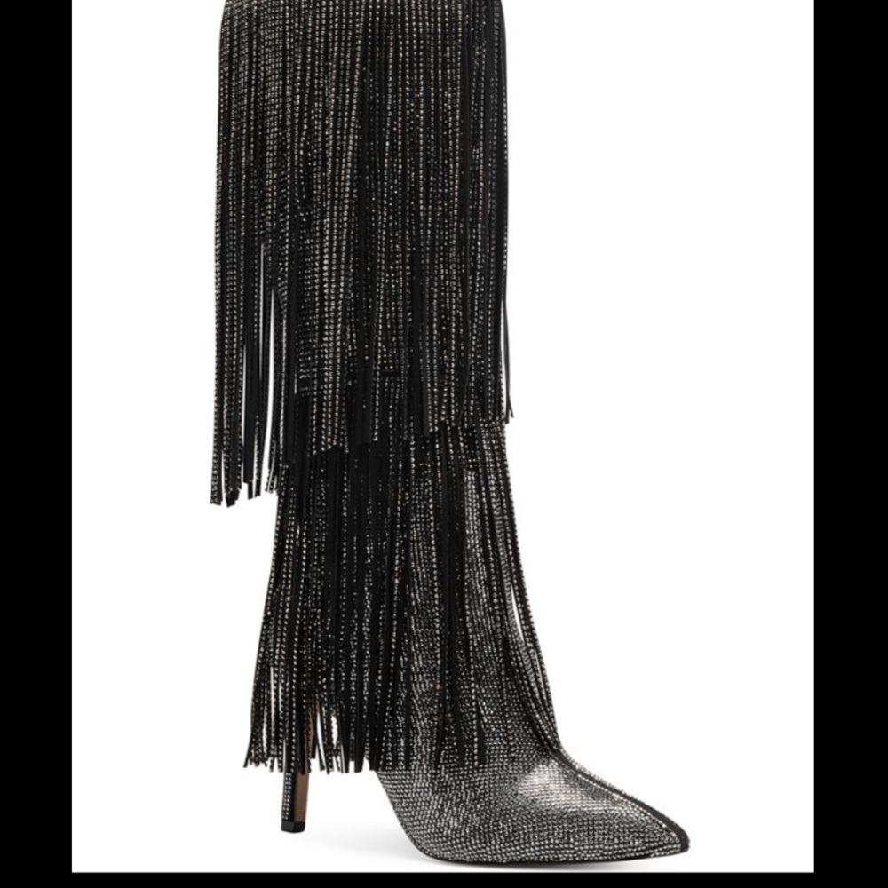 GLITTER FRINGE BOOTS